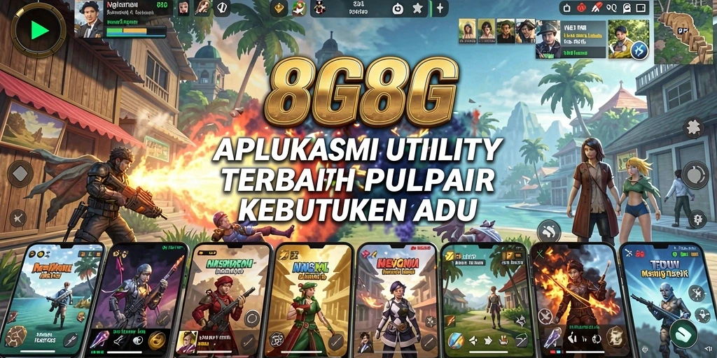 Tampilan antarmuka utama aplikasi Utility 8G8G