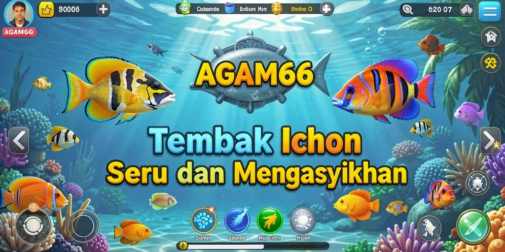Tampilan gameplay seru AGAM66 dalam aksi Tembak Ikan.