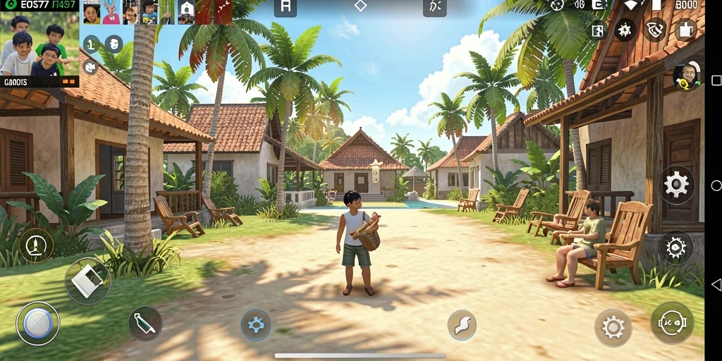 Tampilkan gameplay santai dan penuh warna dari EOS77.