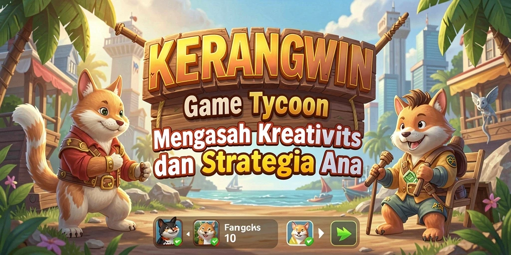 Screenshot gameplay <strong>KERANGWIN</strong> yang menunjukkan manajemen bisnis yang penuh tantangan.