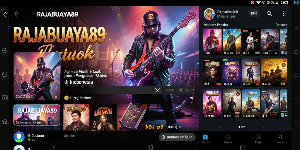 Tampilan gameplay RAJABUAYA89 dengan fitur musik interaktif.