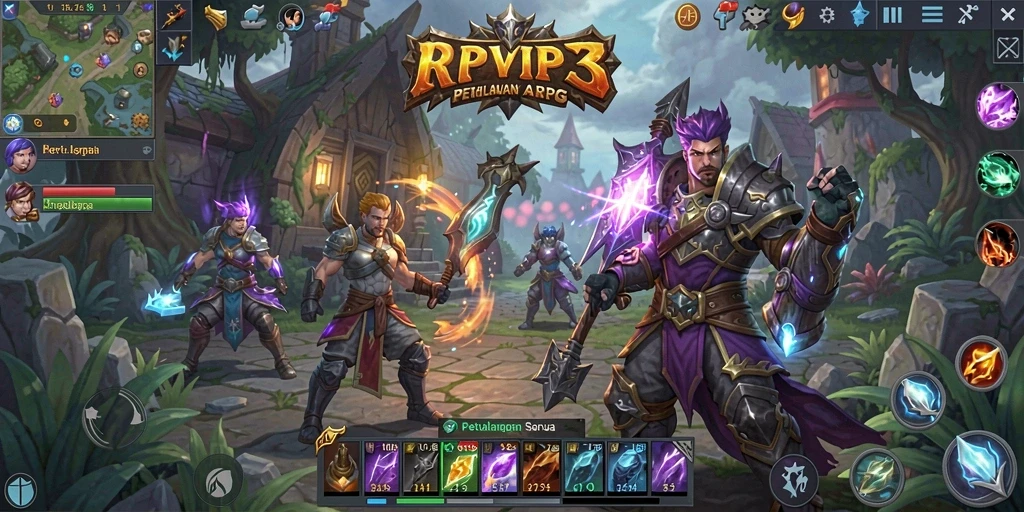 Tampilan aksi seru dalam gameplay RPVIP3 yang mendebarkan.