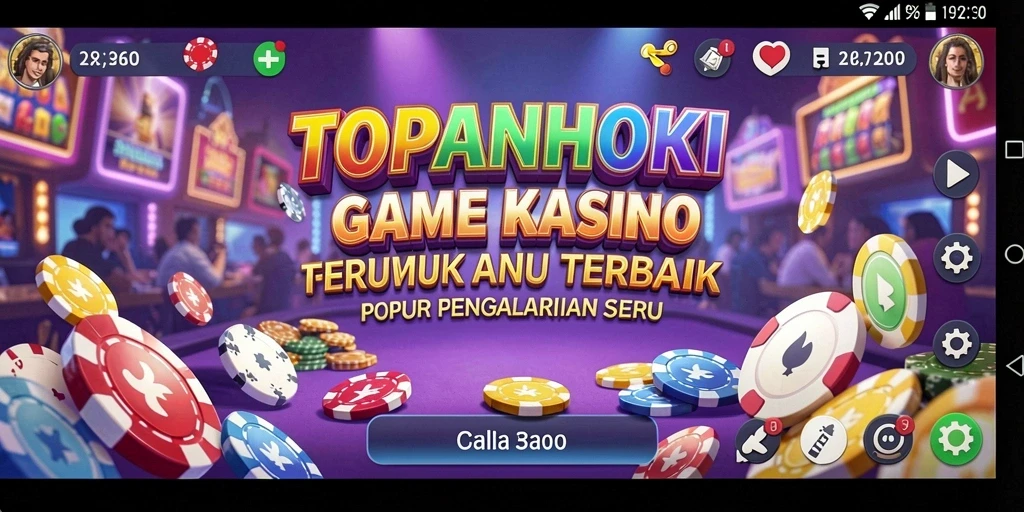 Tampilan gameplay seru di TOPANHOKI dengan berbagai pilihan permainan Kasino.